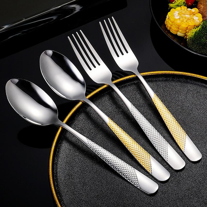 Novo Conjunto de Utensílios de - Gold Cutlery Flatware avaliação e preço