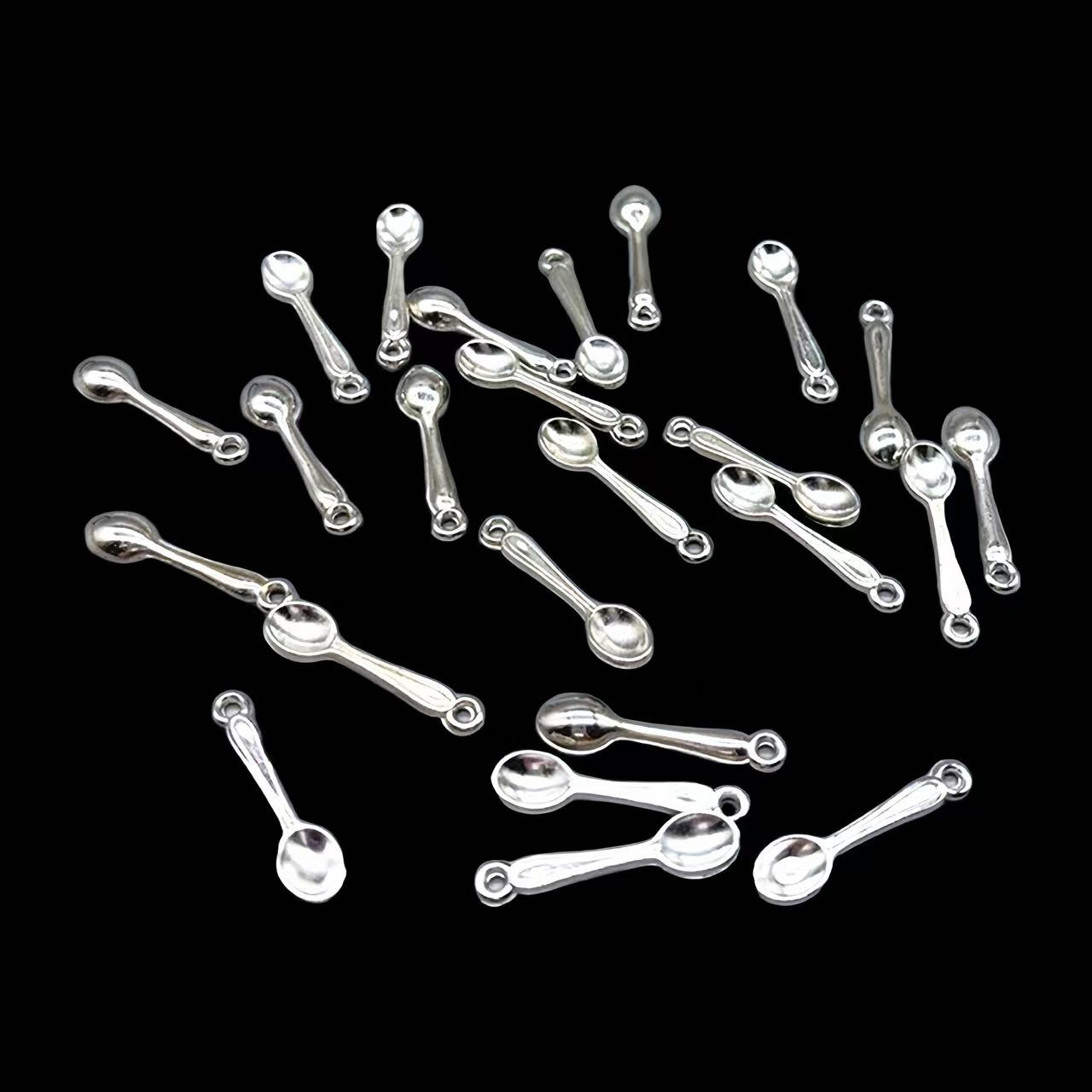 100 pçs pequena colher charme  - Gold Cutlery Flatware avaliação e preço