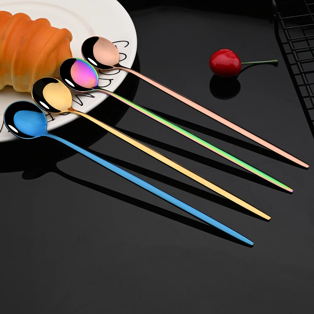 Colher de gelo com cabo longo, - Gold Cutlery Flatware avaliação e preço