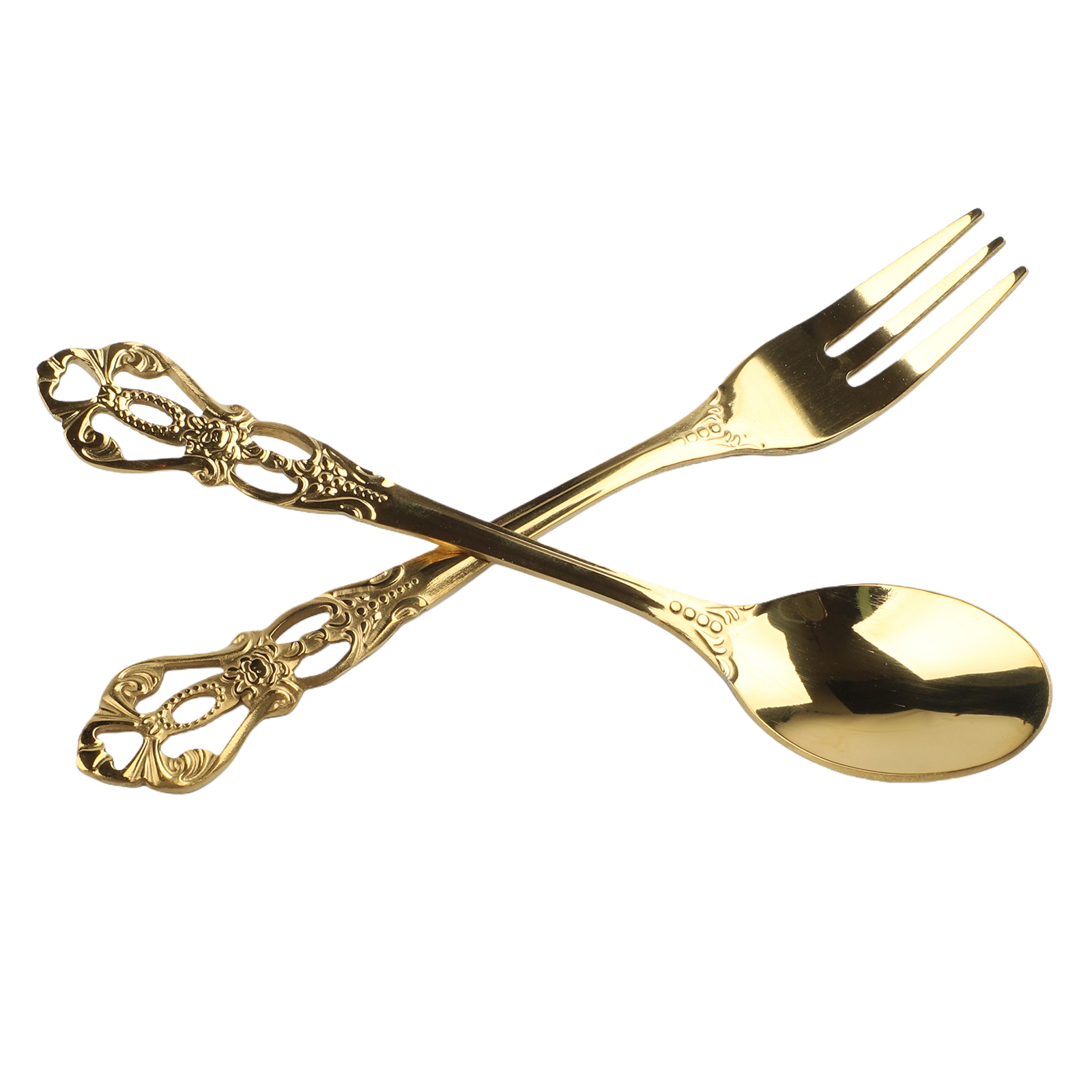 1 Par de Talheres Vintage Dour - Gold Cutlery Flatware avaliação e preço
