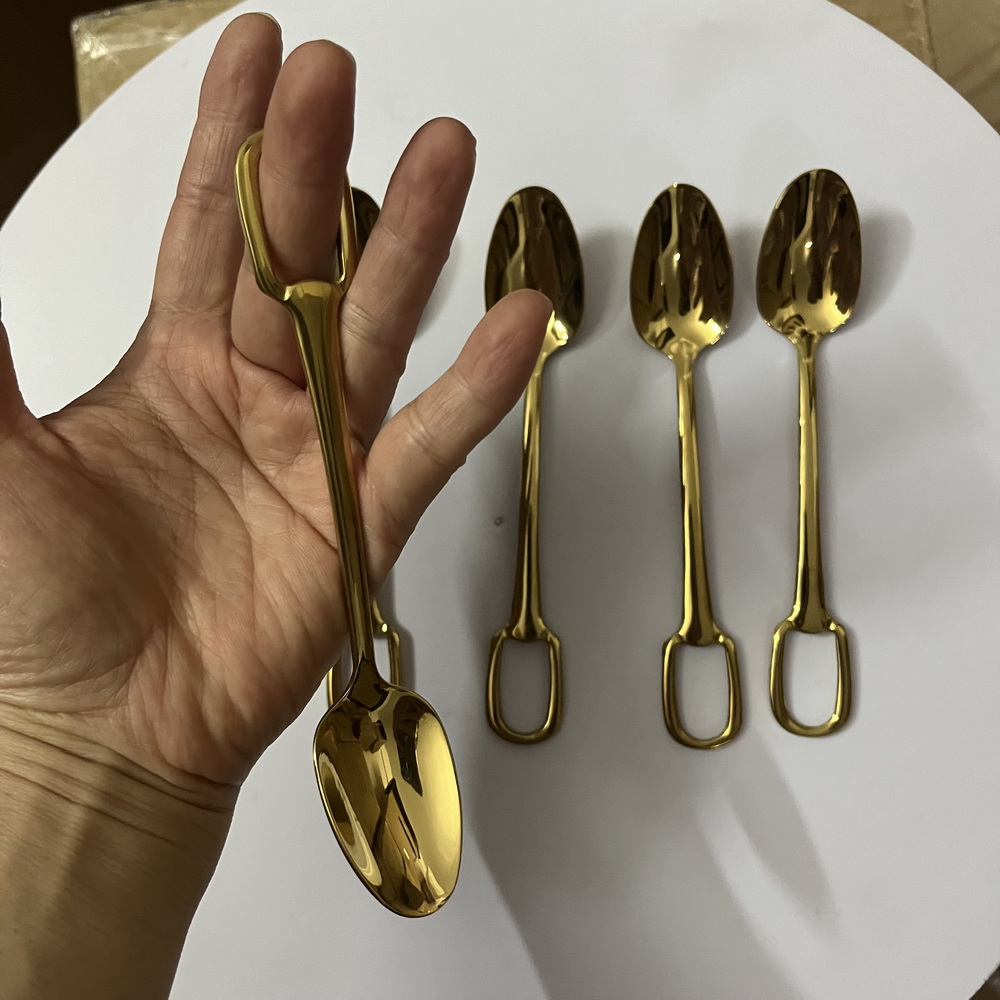 Talheres De Aço Inoxidável Com - Gold Cutlery Flatware avaliação e preço